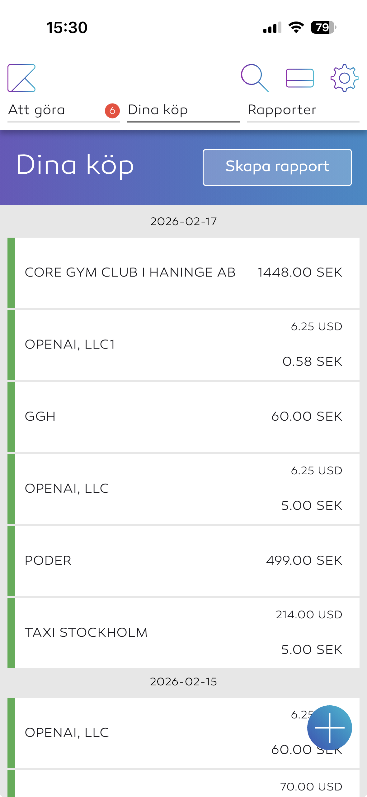 kwick-expense screenshot